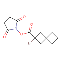 Chemical structure of 2,5-dioxopyrrolidin-1-yl 2-bromospiro[3.3]heptane-2-carboxylate - CSSB20270949962