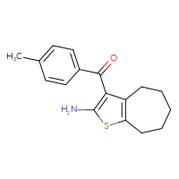 Chemical structure of 3-(4-methylbenzoyl)-4H,5H,6H,7H,8H-cyclohepta[b]thiophen-2-amine - CSSB00000700784