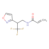 Chemical structure of N-[3,3,3-trifluoro-2-(1,2-oxazol-3-yl)propyl]prop-2-enamide - CSSB21332042256