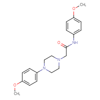 Chemical structure of N-(4-methoxyphenyl)-2-[4-(4-methoxyphenyl)piperazin-1-yl]acetamide - CSSB00026403334