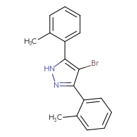 Chemical structure of 4-bromo-3,5-bis(2-methylphenyl)-1H-pyrazole - CSSB00015199143