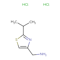 Chemical structure of 1-[2-(propan-2-yl)-1,3-thiazol-4-yl]methanamine dihydrochloride - CSSB00016996142