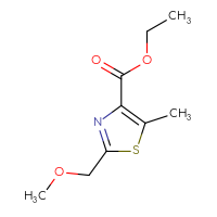 Chemical structure of ethyl 2-(methoxymethyl)-5-methyl-1,3-thiazole-4-carboxylate - CSSB00013572850