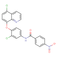 Chemical structure of N-{3-chloro-4-[(5-chloroquinolin-8-yl)oxy]phenyl}-4-nitrobenzamide - CSSB00121698128