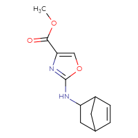 Chemical structure of methyl 2-({bicyclo[2.2.1]hept-5-en-2-yl}amino)-1,3-oxazole-4-carboxylate - CSSB06748374184