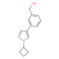 Chemical structure of [3-(1-cyclobutyl-1H-pyrazol-4-yl)phenyl]methanol - CSSB02525569997