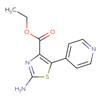Chemical structure of ethyl 2-amino-5-(pyridin-4-yl)-1,3-thiazole-4-carboxylate - CSSB00102734121