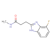 Chemical structure of 3-(4-fluoro-1H-1,3-benzodiazol-2-yl)-N-methylpropanamide - CSSB02283619391
