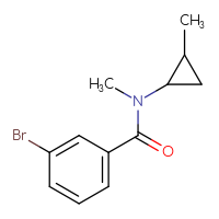 Chemical structure of 3-bromo-N-methyl-N-(2-methylcyclopropyl)benzamide - CSSB00158651151