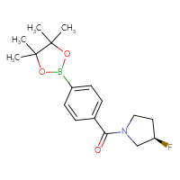 Chemical structure of (3R)-3-fluoro-1-[4-(4,4,5,5-tetramethyl-1,3,2-dioxaborolan-2-yl)benzoyl]pyrrolidine - CSSB02522298363