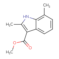 Chemical structure of methyl 2,7-dimethyl-1H-indole-3-carboxylate - CSSB00010494878