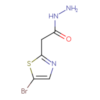 Chemical structure of 2-(5-bromo-1,3-thiazol-2-yl)acetohydrazide - CSSB15023976008