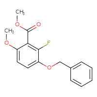 Chemical structure of methyl 3-(benzyloxy)-2-fluoro-6-methoxybenzoate - CSSB00035239088