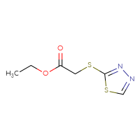 Chemical structure of ethyl 2-(1,3,4-thiadiazol-2-ylsulfanyl)acetate - CSSB00000151379