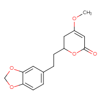 Chemical structure of 6-[2-(2H-1,3-benzodioxol-5-yl)ethyl]-4-methoxy-5,6-dihydro-2H-pyran-2-one - CSSB00159244181