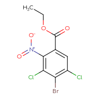 Chemical structure of ethyl 4-bromo-3,5-dichloro-2-nitrobenzoate - CSSB15044226243