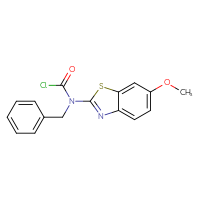 Chemical structure of N-benzyl-N-(6-methoxy-1,3-benzothiazol-2-yl)carbamoyl chloride - CSSB14968818920