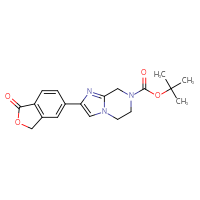 Chemical structure of tert-butyl 2-(1-oxo-1,3-dihydro-2-benzofuran-5-yl)-5H,6H,7H,8H-imidazo[1,2-a]pyrazine-7-carboxylate - CSSB06716891922