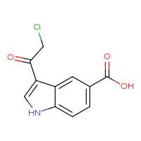 Chemical structure of 3-(2-chloroacetyl)-1H-indole-5-carboxylic acid - CSSB00020790498