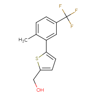 Chemical structure of {5-[2-methyl-5-(trifluoromethyl)phenyl]thiophen-2-yl}methanol - CSSB00037564042