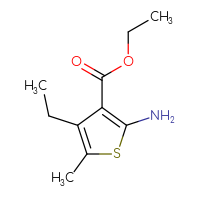 Chemical structure of ethyl 2-amino-4-ethyl-5-methylthiophene-3-carboxylate - CSSB00000182987