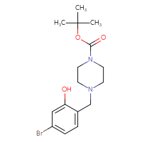 Chemical structure of tert-butyl 4-[(4-bromo-2-hydroxyphenyl)methyl]piperazine-1-carboxylate - CSSB02123404036