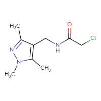 Chemical structure of 2-chloro-N-[(1,3,5-trimethyl-1H-pyrazol-4-yl)methyl]acetamide - CSSB00012532330