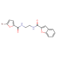 Chemical structure of N-{2-[(5-bromofuran-2-yl)formamido]ethyl}-1-benzofuran-2-carboxamide - CSSB00106284585
