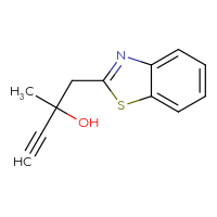 Chemical structure of 1-(1,3-benzothiazol-2-yl)-2-methylbut-3-yn-2-ol - CSSB20819815644