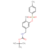 Chemical structure of tert-butyl N-({4-methyl-3-[(4-methylbenzenesulfonyl)oxy]phenyl}methyl)carbamate - CSSB18392129892