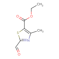 Chemical structure of ethyl 2-formyl-4-methyl-1,3-thiazole-5-carboxylate - CSSB00009885098