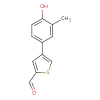 Chemical structure of 4-(4-hydroxy-3-methylphenyl)thiophene-2-carbaldehyde - CSSB00010139327