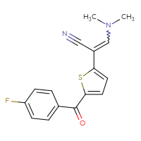 Chemical structure of 3-(dimethylamino)-2-[5-(4-fluorobenzoyl)thiophen-2-yl]prop-2-enenitrile - CSSB02125603963