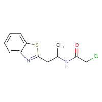 Chemical structure of N-[1-(1,3-benzothiazol-2-yl)propan-2-yl]-2-chloroacetamide - CSSB00000747126