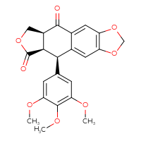 Chemical structure of (11S,15R,16R)-16-(3,4,5-trimethoxyphenyl)-4,6,13-trioxatetracyclo[7.7.0.0³,⁷.0¹¹,¹⁵]hexadeca-1,3(7),8-triene-10,14-dione - CSSB00132304685