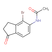 Chemical structure of N-(4-bromo-1-oxo-2,3-dihydro-1H-inden-5-yl)acetamide - CSSB00010209772