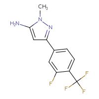Chemical structure of 3-[3-fluoro-4-(trifluoromethyl)phenyl]-1-methyl-1H-pyrazol-5-amine - CSSB00103095522