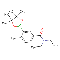 Chemical structure of N,N-diethyl-4-methyl-3-(4,4,5,5-tetramethyl-1,3,2-dioxaborolan-2-yl)benzamide - CSSB00020900610
