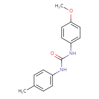 Chemical structure of 3-(4-methoxyphenyl)-1-(4-methylphenyl)urea - CSSB00046102211