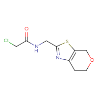 Chemical structure of 2-chloro-N-({4H,6H,7H-pyrano[4,3-d][1,3]thiazol-2-yl}methyl)acetamide - CSSB00160557657