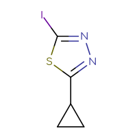 Chemical structure of 2-cyclopropyl-5-iodo-1,3,4-thiadiazole - CSSB00000701204