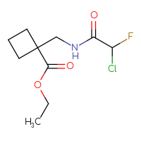 Chemical structure of ethyl 1-[(2-chloro-2-fluoroacetamido)methyl]cyclobutane-1-carboxylate - CSSB21332118339