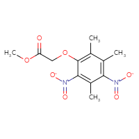 Chemical structure of methyl 2-(2,3,5-trimethyl-4,6-dinitrophenoxy)acetate - CSSB00020600191