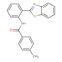 Chemical structure of N-[2-(1,3-benzothiazol-2-yl)phenyl]-4-methylbenzamide - CSSB00046148116