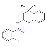 Chemical structure of 2-bromo-N-(4,4-dimethyl-1,2,3,4-tetrahydronaphthalen-2-yl)benzamide - CSSB21432560626