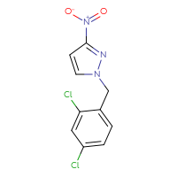 Chemical structure of 1-[(2,4-dichlorophenyl)methyl]-3-nitro-1H-pyrazole - CSSB00015198279