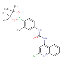 Chemical structure of 1-(2-chloroquinolin-4-yl)-3-[3-methyl-4-(4,4,5,5-tetramethyl-1,3,2-dioxaborolan-2-yl)phenyl]urea - CSSB21332141738