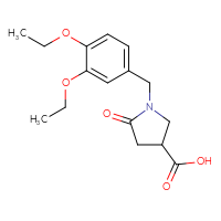 Chemical structure of 1-[(3,4-diethoxyphenyl)methyl]-5-oxopyrrolidine-3-carboxylic acid - CSSB00025683209