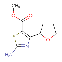 Chemical structure of methyl 2-amino-4-(oxolan-2-yl)-1,3-thiazole-5-carboxylate - CSSB00021213905