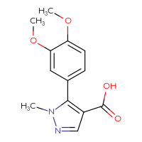 Chemical structure of 5-(3,4-dimethoxyphenyl)-1-methyl-1H-pyrazole-4-carboxylic acid - CSSB00030954973